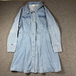 Ivy Storehouse Denim Snap Front Dress Womens 2XL XXL Blue